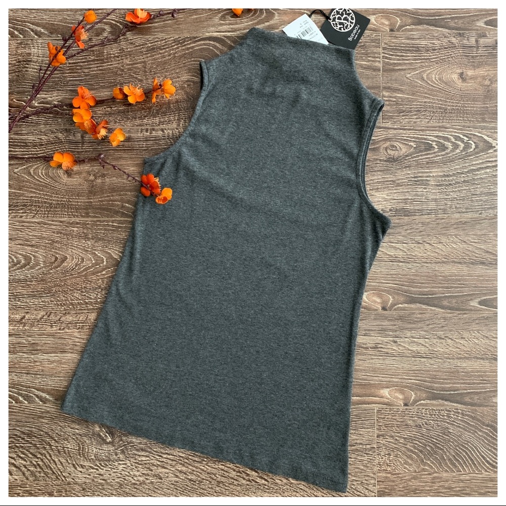 NWT⚜️ Bobeau Grey Sleeveless Mock Neck Top